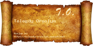 Telegdy Orsolya névjegykártya